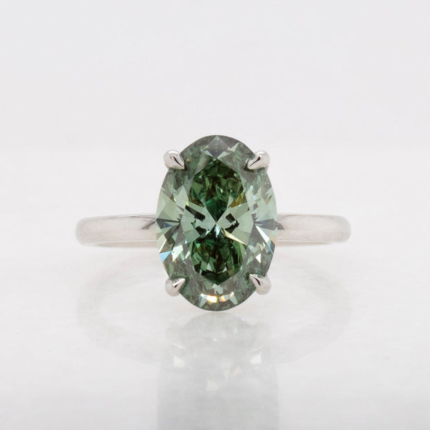 Noah James Jewellers Manchester Bespoke Gallery BESPOKE GREEN DIAMOND ENGAGEMENT RING Lab Grown Diamond Moissanite