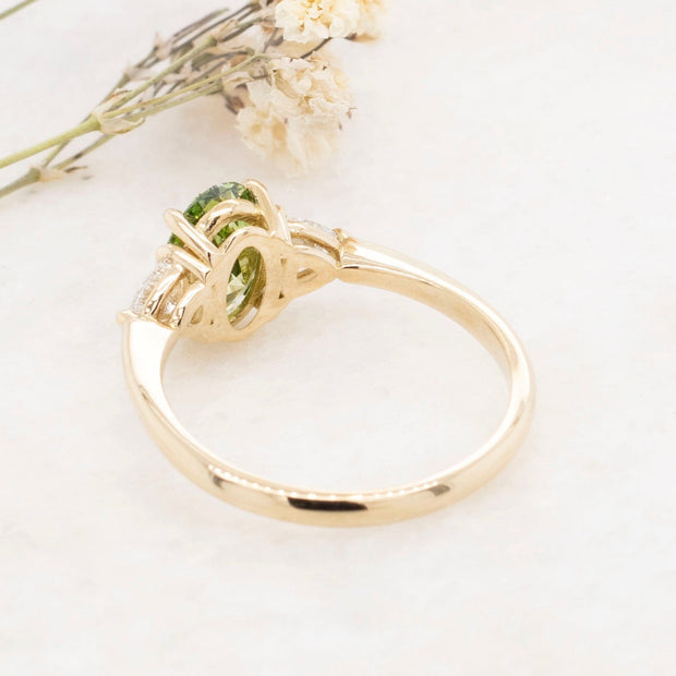 Noah James Jewellers Manchester Bespoke Gallery BESPOKE GREEN DIAMOND ENGAGEMENT RING Lab Grown Diamond Moissanite