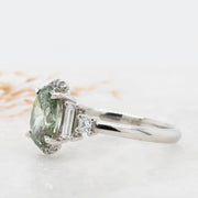 Noah James Jewellers Manchester Bespoke Gallery BESPOKE GREEN DIAMOND ENGAGEMENT RING Lab Grown Diamond Moissanite