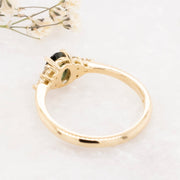 Noah James Jewellers Manchester Bespoke Gallery BESPOKE GREEN SAPPHIRE ENGAGEMENT RING Lab Grown Diamond Moissanite