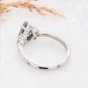 Noah James Jewellers Manchester Bespoke Gallery BESPOKE KITE SHAPED SALT AND PEPPER ENGAGEMENT RING Lab Grown Diamond Moissanite