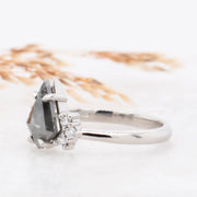 Noah James Jewellers Manchester Bespoke Gallery BESPOKE KITE SHAPED SALT AND PEPPER ENGAGEMENT RING Lab Grown Diamond Moissanite