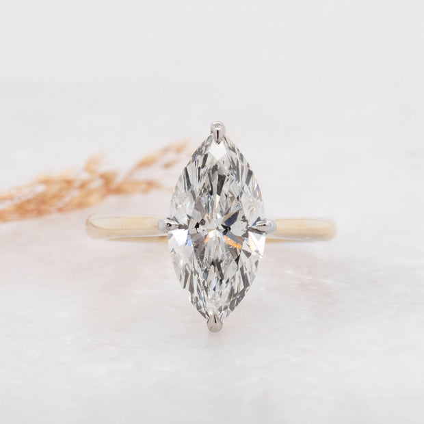 Noah James Jewellers Manchester Bespoke Gallery BESPOKE MAQUISE CUT ENGAGEMENT RING Lab Grown Diamond Moissanite