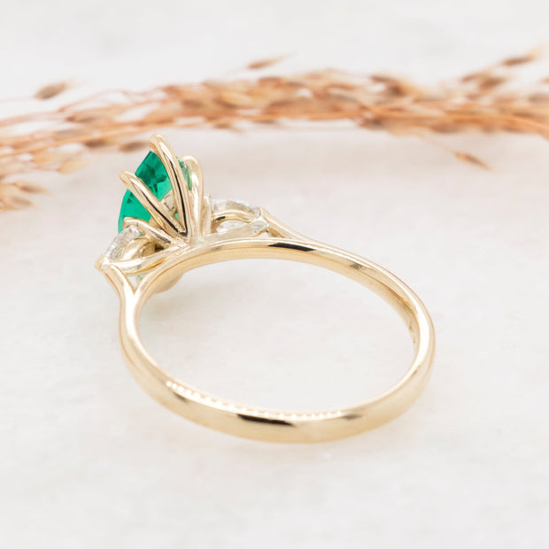 Noah James Jewellers Manchester Bespoke Gallery BESPOKE MARQUISE CUT EMERALD ENGAGEMENT RING Lab Grown Diamond Moissanite