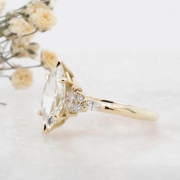 Noah James Jewellers Manchester Bespoke Gallery BESPOKE MARQUISE DIAMOND ENGAGEMENT RING Lab Grown Diamond Moissanite