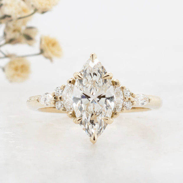 Noah James Jewellers Manchester Bespoke Gallery BESPOKE MARQUISE DIAMOND ENGAGEMENT RING Lab Grown Diamond Moissanite