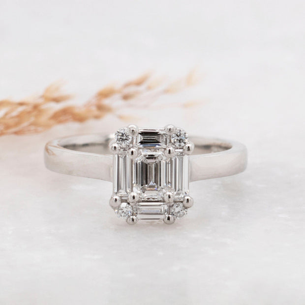 Noah James Jewellers Manchester Bespoke Gallery BESPOKE MIXED DIAMOND ENGAGEMENT RING Lab Grown Diamond Moissanite