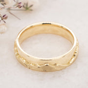 Noah James Jewellers Manchester Bespoke Gallery BESPOKE MOUNTAIN RANGE 18CT GOLD WEDDING BAND Lab Grown Diamond Moissanite