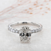 Noah James Jewellers Manchester Bespoke Gallery BESPOKE OVAL DIAMOND SET CLAW HIDDEN HALO ENGAGEMENT RING Lab Grown Diamond Moissanite