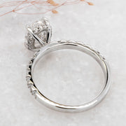 Noah James Jewellers Manchester Bespoke Gallery BESPOKE OVAL DIAMOND SET CLAW HIDDEN HALO ENGAGEMENT RING Lab Grown Diamond Moissanite