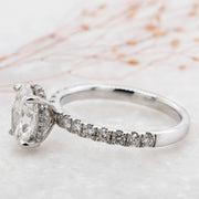 Noah James Jewellers Manchester Bespoke Gallery BESPOKE OVAL DIAMOND SET CLAW HIDDEN HALO ENGAGEMENT RING Lab Grown Diamond Moissanite