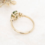 Noah James Jewellers Manchester Bespoke Gallery BESPOKE OVAL GREEN DIAMOND ENGAGEMENT RING Lab Grown Diamond Moissanite