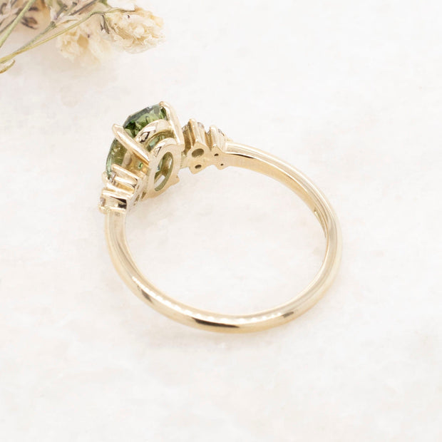 Noah James Jewellers Manchester Bespoke Gallery BESPOKE OVAL GREEN DIAMOND ENGAGEMENT RING Lab Grown Diamond Moissanite