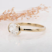 Noah James Jewellers Manchester Bespoke Gallery BESPOKE OVAL HALF BEZEL SET ENGAGEMENT RING Lab Grown Diamond Moissanite