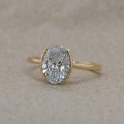 Noah James Jewellers Manchester Bespoke Gallery BESPOKE OVAL YELLOW GOLD ENGAGEMENT RING Lab Grown Diamond Moissanite