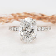 Noah James Jewellers Manchester Bespoke Gallery BESPOKE OVAL LAB DIAMOND ENGAGEMENT RING WITH HIDDEN HALO Lab Grown Diamond Moissanite