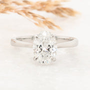 Noah James Jewellers Manchester Bespoke Gallery BESPOKE OVAL PLATINUM ENGAGEMENT RING Lab Grown Diamond Moissanite