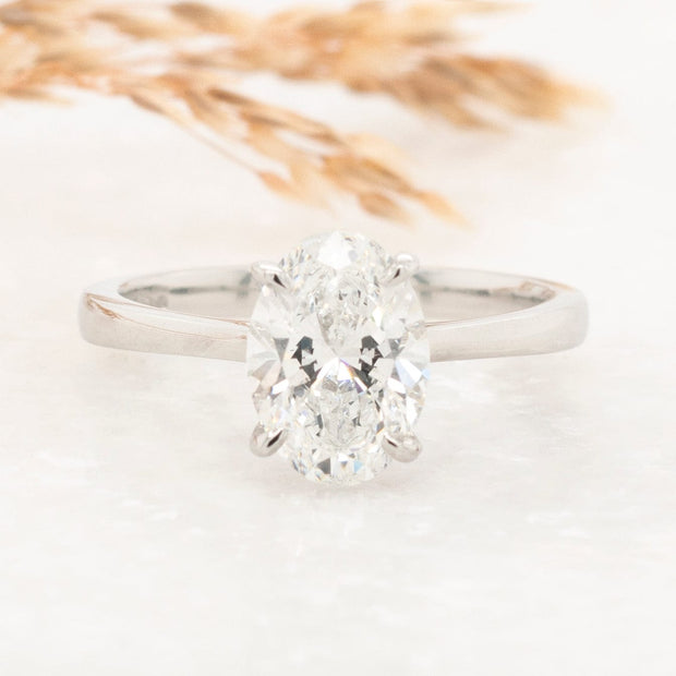 Noah James Jewellers Manchester Bespoke Gallery BESPOKE OVAL PLATINUM ENGAGEMENT RING Lab Grown Diamond Moissanite