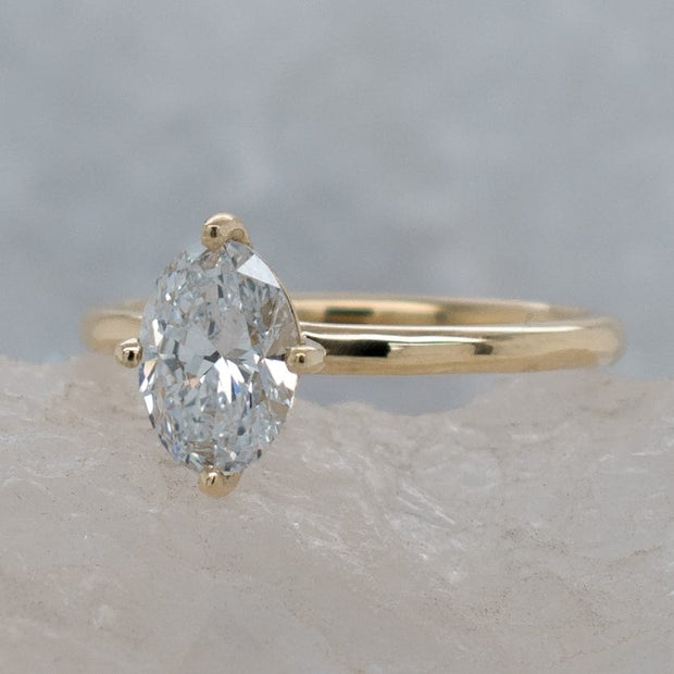 Noah James Jewellers Manchester Bespoke Gallery BESPOKE OVAL SOLITAIRE YELLOW GOLD ENGAGEMENT RING Lab Grown Diamond Moissanite