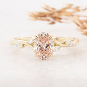 Noah James Jewellers Manchester Bespoke Gallery BESPOKE PEACH OVAL DIAMOND ENGAGEMENT RING Lab Grown Diamond Moissanite
