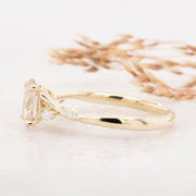 Noah James Jewellers Manchester Bespoke Gallery BESPOKE PEACH OVAL DIAMOND ENGAGEMENT RING Lab Grown Diamond Moissanite