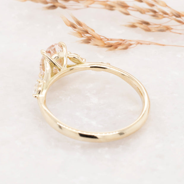 Noah James Jewellers Manchester Bespoke Gallery BESPOKE PEACH OVAL DIAMOND ENGAGEMENT RING Lab Grown Diamond Moissanite