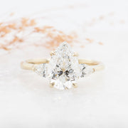 Noah James Jewellers Manchester Bespoke Gallery BESPOKE PEAR 3 STONE ENGAGEMENT RING Lab Grown Diamond Moissanite