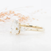 Noah James Jewellers Manchester Bespoke Gallery BESPOKE PEAR 3 STONE ENGAGEMENT RING Lab Grown Diamond Moissanite