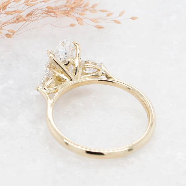 Noah James Jewellers Manchester Bespoke Gallery BESPOKE PEAR 3 STONE ENGAGEMENT RING Lab Grown Diamond Moissanite