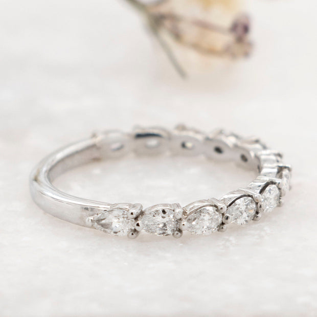 Noah James Jewellers Manchester Bespoke Gallery BESPOKE PEAR SHAPE CHANNEL SET PLATINUM RING Lab Grown Diamond Moissanite