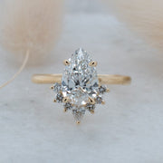 Noah James Jewellers Manchester Bespoke Gallery BESPOKE PEAR SHAPE PLATINUM ENGAGEMENT RING Lab Grown Diamond Moissanite