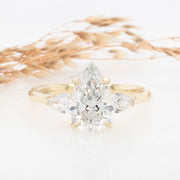 Noah James Jewellers Manchester Bespoke Gallery BESPOKE PEAR SHAPED ENGAGEMENT RING Lab Grown Diamond Moissanite