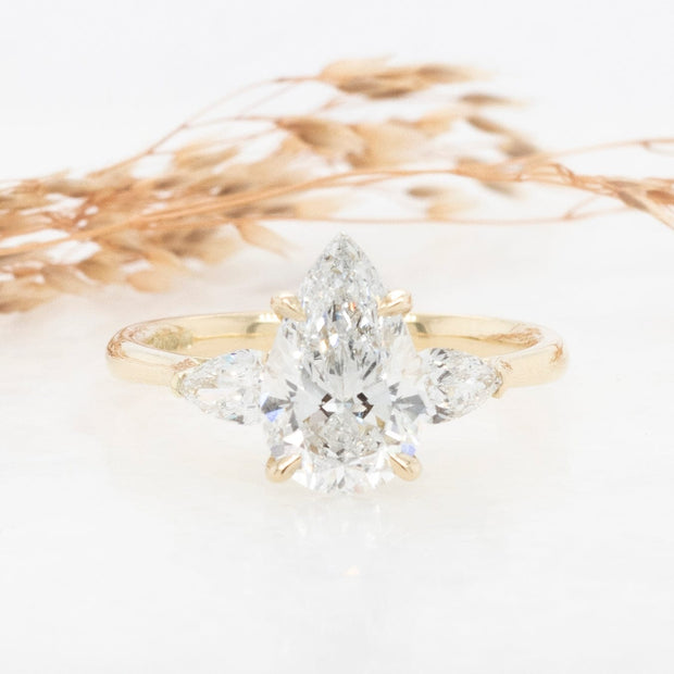 Noah James Jewellers Manchester Bespoke Gallery BESPOKE PEAR SHAPED ENGAGEMENT RING Lab Grown Diamond Moissanite