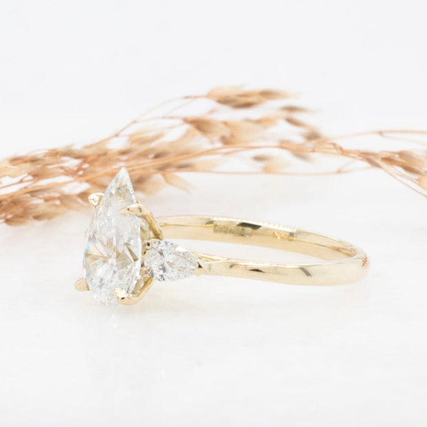 Noah James Jewellers Manchester Bespoke Gallery BESPOKE PEAR SHAPED ENGAGEMENT RING Lab Grown Diamond Moissanite