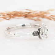 Noah James Jewellers Manchester Bespoke Gallery BESPOKE PEAR TRILOGY SALT AND PEPPER ENGAGMENET RING Lab Grown Diamond Moissanite