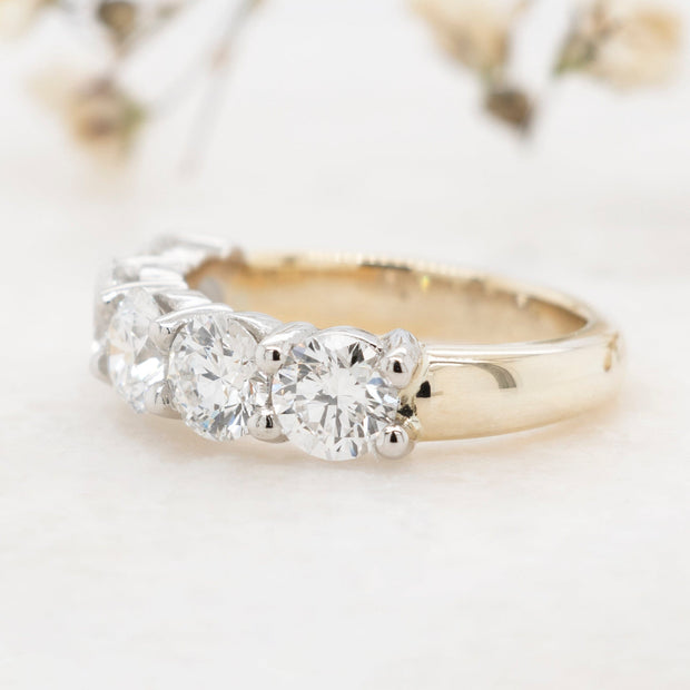 Noah James Jewellers Manchester Bespoke Gallery BESPOKE PLATINUM AND YELLOW GOLD ETERNITY RING Lab Grown Diamond Moissanite