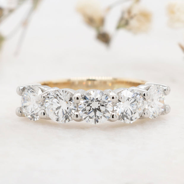 Noah James Jewellers Manchester Bespoke Gallery BESPOKE PLATINUM AND YELLOW GOLD ETERNITY RING Lab Grown Diamond Moissanite