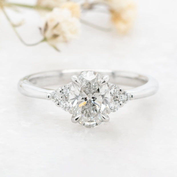 Noah James Jewellers Manchester Bespoke Gallery BESPOKE PLATINUM OVAL ENGAGEMENT RING Lab Grown Diamond Moissanite