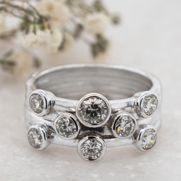 Noah James Jewellers Manchester Bespoke Gallery BESPOKE RAINDANCE PLATINUM RING Lab Grown Diamond Moissanite