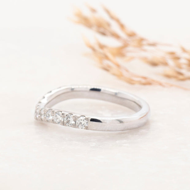 Noah James Jewellers Manchester Bespoke Gallery BESPOKE PLATINUM SHAPED WEDDING BAND Lab Grown Diamond Moissanite