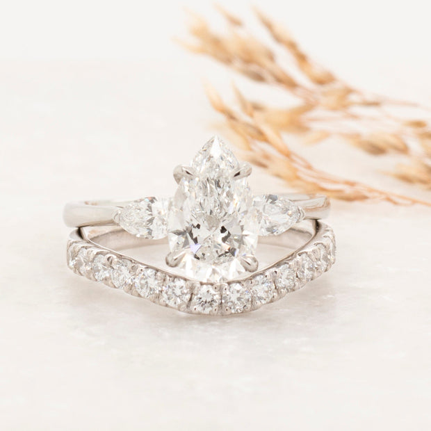 Noah James Jewellers Manchester Bespoke Gallery BESPOKE PLATINUM SHAPED WEDDING BAND Lab Grown Diamond Moissanite