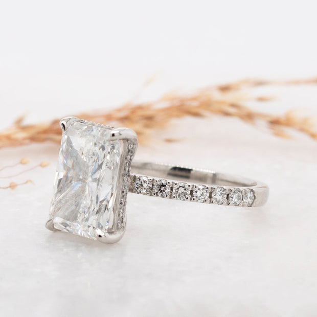 Noah James Jewellers Manchester Bespoke Gallery BESPOKE RADIANT CUT ENGAGEMENT RING Lab Grown Diamond Moissanite