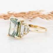 Noah James Jewellers Manchester Bespoke Gallery BESPOKE RADIENT CUT GREEN DIAMOND ENGAGEMENT RING Lab Grown Diamond Moissanite