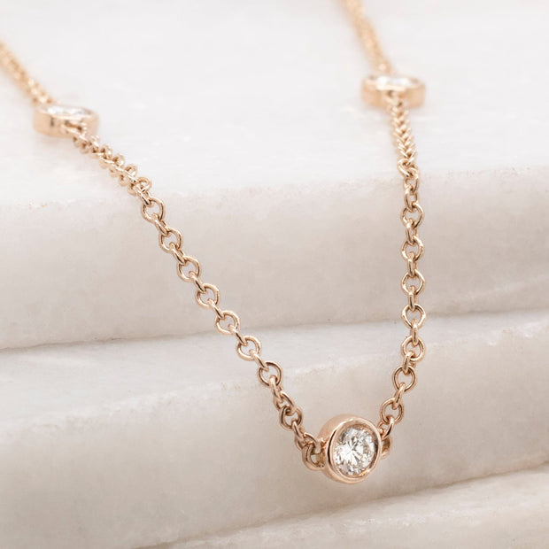 Noah James Jewellers Manchester Bespoke Gallery BESPOKE ROSE GOLD DIAMOND NECKLACE Lab Grown Diamond Moissanite