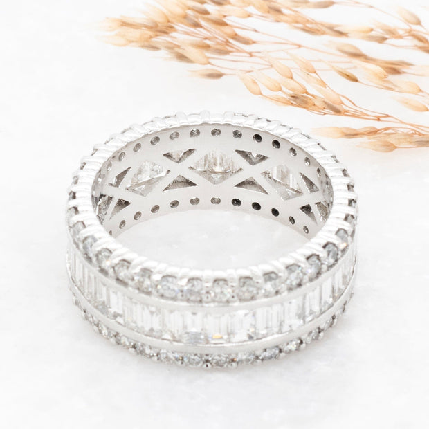 Noah James Jewellers Manchester Bespoke Gallery BESPOKE ROUND BRILLIANT AND BAGUETTE DRESS RING Lab Grown Diamond Moissanite