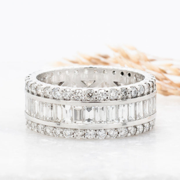 Noah James Jewellers Manchester Bespoke Gallery BESPOKE ROUND BRILLIANT AND BAGUETTE DRESS RING Lab Grown Diamond Moissanite