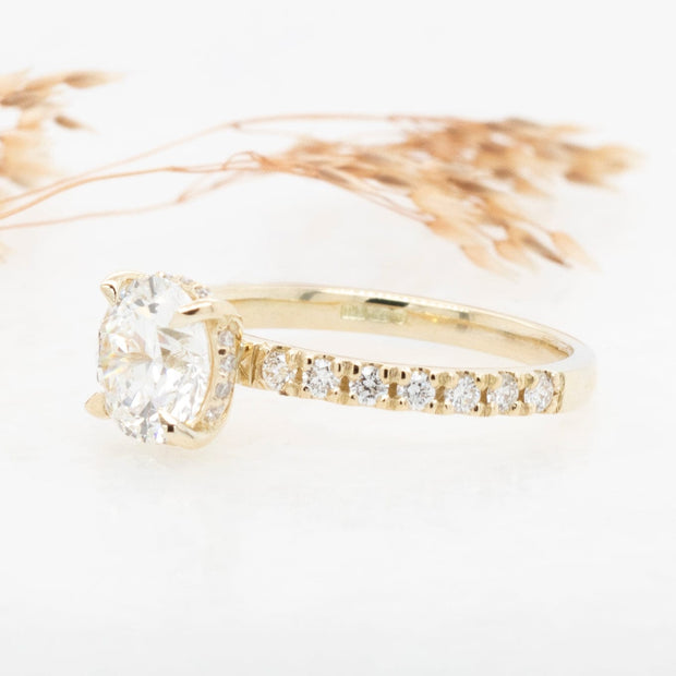 Noah James Jewellers Manchester Bespoke Gallery BESPOKE ROUND BRILLIANT CUT DIAMOND WITH HIDDEN HALO ENGAGEMENT RING Lab Grown Diamond Moissanite