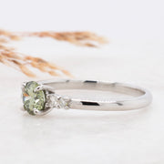 Noah James Jewellers Manchester Bespoke Gallery BESPOKE ROUND BRILLIANT CUT GREEN DIAMOND ENGAGEMENT RING Lab Grown Diamond Moissanite