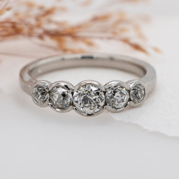 Noah James Jewellers Manchester Bespoke Gallery BESPOKE ROUND CUT DIAMOND RUBOVER PLATINUM RING Lab Grown Diamond Moissanite