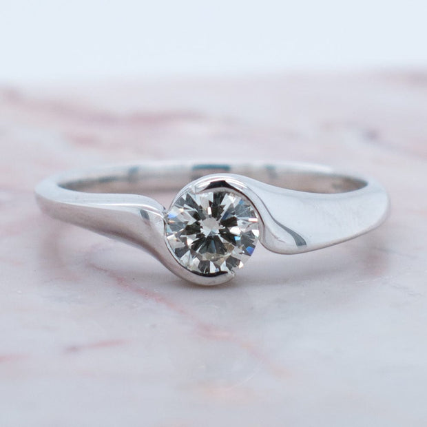 Noah James Jewellers Manchester Bespoke Gallery BESPOKE ROUND CUT SOLITAIRE PLATINUM ENGAGEMENT RING Lab Grown Diamond Moissanite